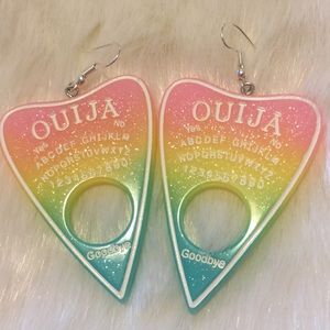 Ombré And glitter hand poured Ouija board earrings